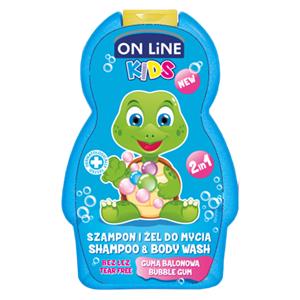 On line kids 2v1 šampón a sprchový gel NEW Bubble gum 250 ml                    